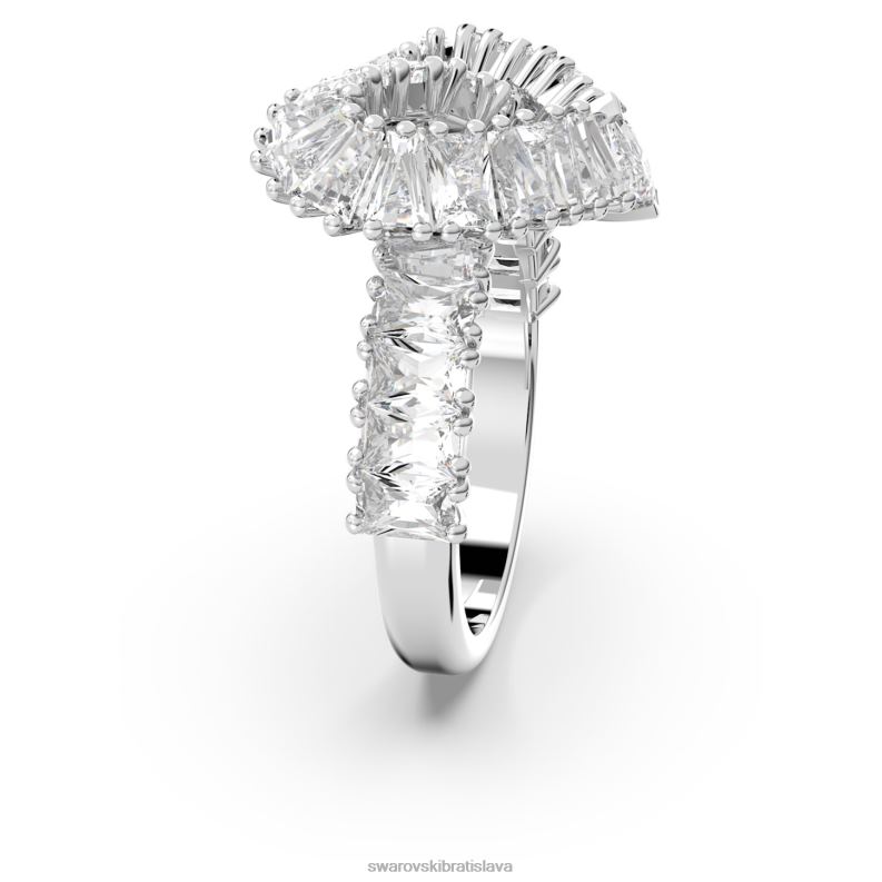 matrix koktejlový prsteň zmiešané rezy, srdce, biele, rhodiované B8ZNT1095 Swarovski šperky