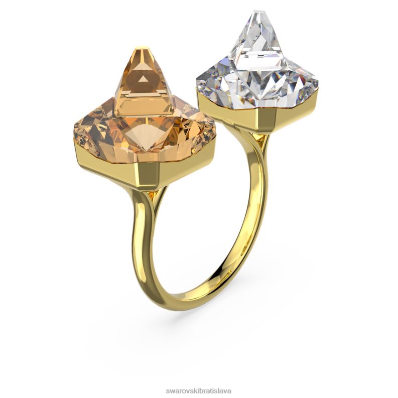 ortyx otvorený krúžok pyramídový výbrus, žltý, pozlátený B8ZNT1065 Swarovski šperky