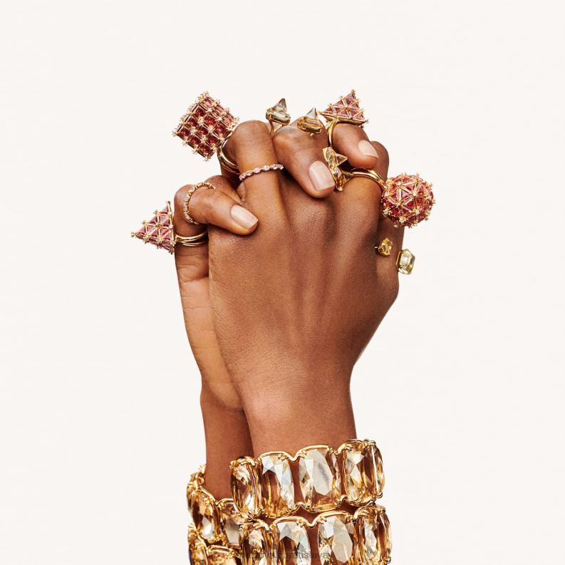 ortyx otvorený krúžok pyramídový výbrus, žltý, pozlátený B8ZNT1065 Swarovski šperky