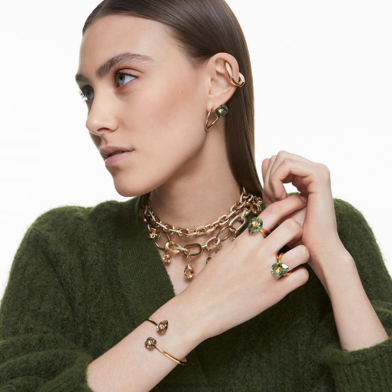 prsteň numina hruškový rez, zelený, pozlátený B8ZNT1063 Swarovski šperky