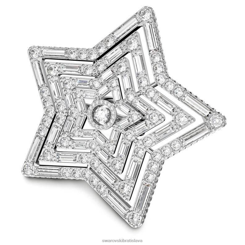 stellový prsteň zmiešané rezy, hviezdicové, biele, rhodiované B8ZNT1068 Swarovski šperky