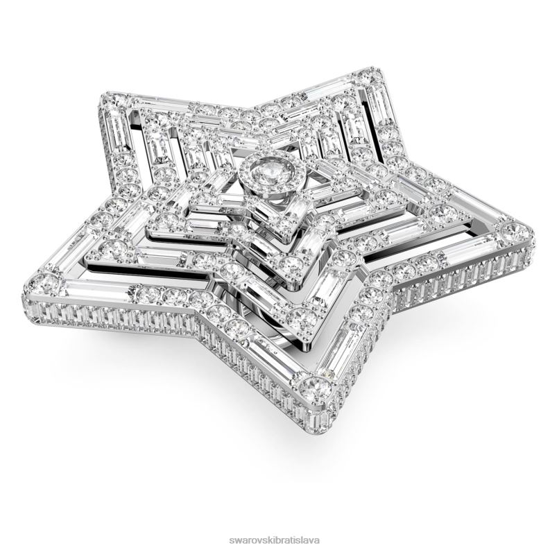stellový prsteň zmiešané rezy, hviezdicové, biele, rhodiované B8ZNT1068 Swarovski šperky