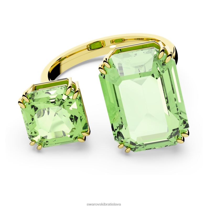 tisícročia otvorený krúžok osemhranný výbrus, zelený, pozlátený B8ZNT1040 Swarovski šperky
