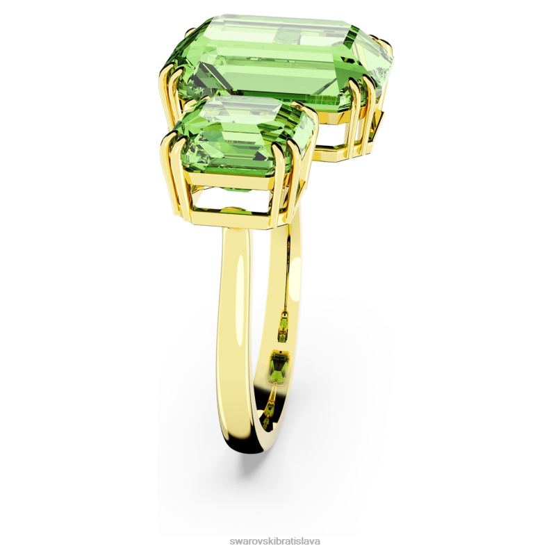tisícročia otvorený krúžok osemhranný výbrus, zelený, pozlátený B8ZNT1040 Swarovski šperky