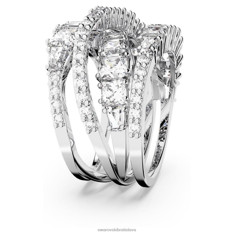twist wrap ring zmiešané rezy, biele, rhodiované B8ZNT1030 Swarovski šperky