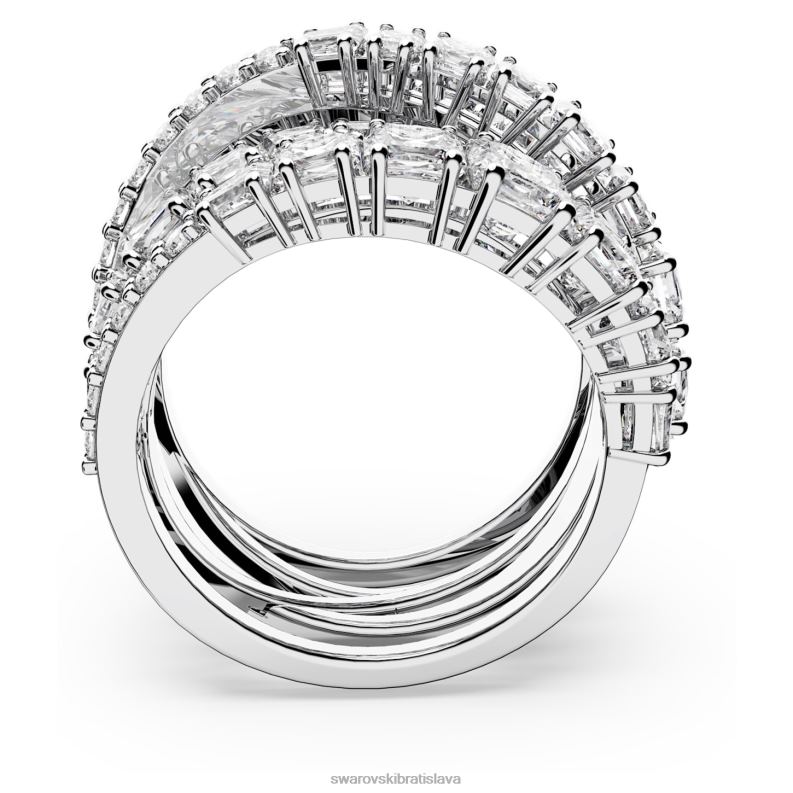 twist wrap ring zmiešané rezy, biele, rhodiované B8ZNT1030 Swarovski šperky