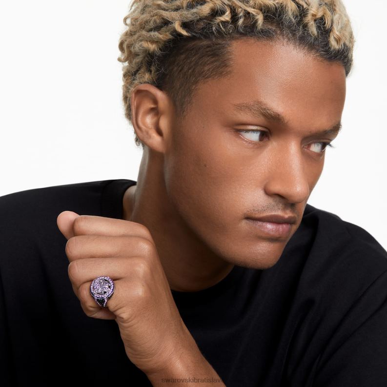 úžasný prsteň čierneho pantera čierny panter, fialový, rhodiovaný B8ZNT1085 Swarovski šperky