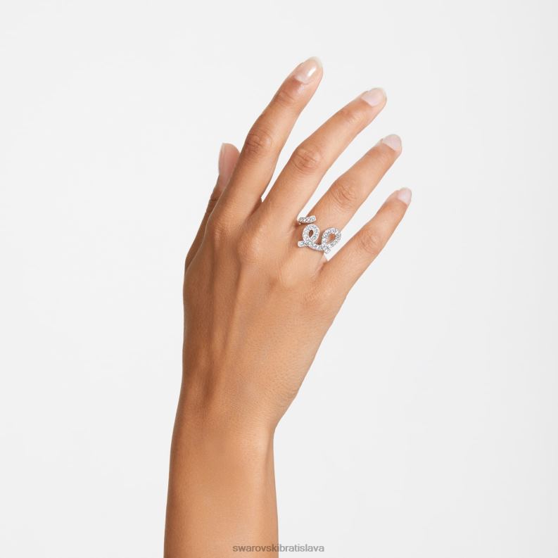 krúžok fluenta znovu zapálené kryštály, biele, rhodiované B8ZNT1094 Swarovski šperky