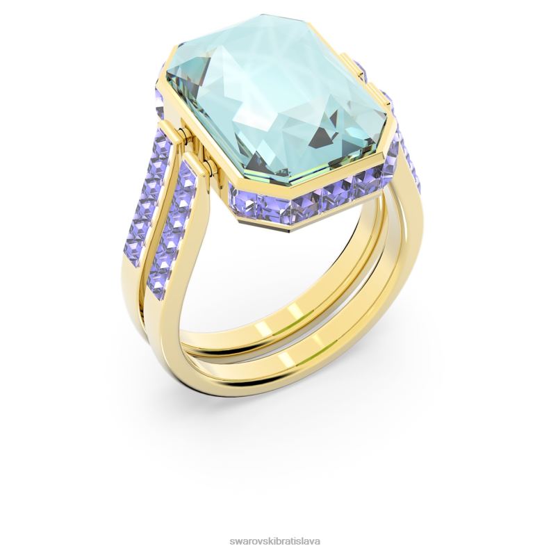 orbitálny krúžok osemhranný výbrus, viacfarebný, pozlátený B8ZNT1083 Swarovski šperky