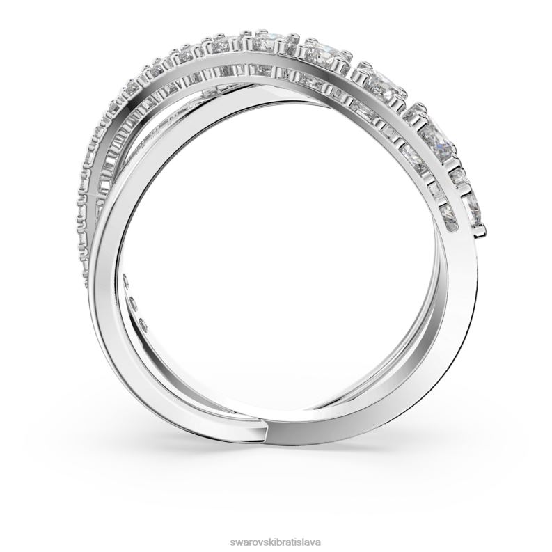 otočný krúžok okrúhly výbrus, biely, rhodiovaný B8ZNT1081 Swarovski šperky