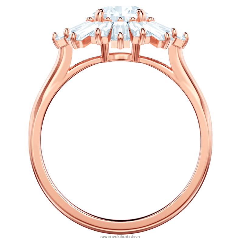 slnečný prsteň zmiešané strihy, slnko, biele, pozlátené ružovým zlatom B8ZNT1082 Swarovski šperky