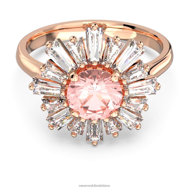 slnečný prsteň zmiešané strihy, slnko, ružové, pozlátené ružovým zlatom B8ZNT1093 Swarovski šperky