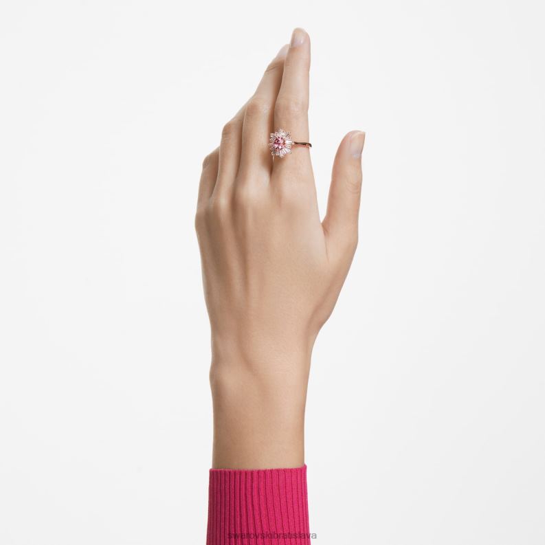 slnečný prsteň zmiešané strihy, slnko, ružové, pozlátené ružovým zlatom B8ZNT1093 Swarovski šperky