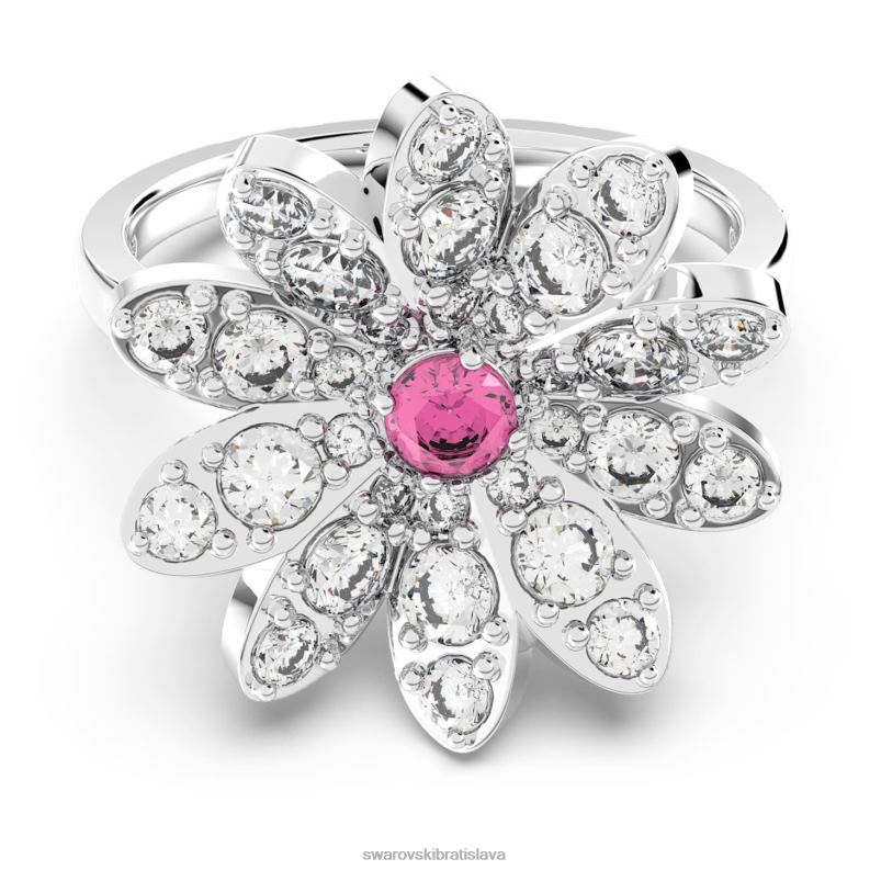 večný kvetinový prsteň kvetina, ružová, povrchová úprava zmiešaný kov B8ZNT1097 Swarovski šperky