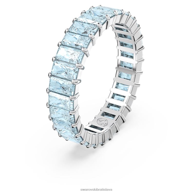 matricový krúžok bagetový rez, modrý, rhodiovaný B8ZNT993 Swarovski šperky