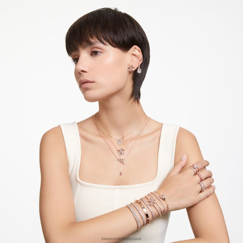 matricový krúžok bagetový rez, ružový, pozlátený ružovým zlatom B8ZNT1000 Swarovski šperky
