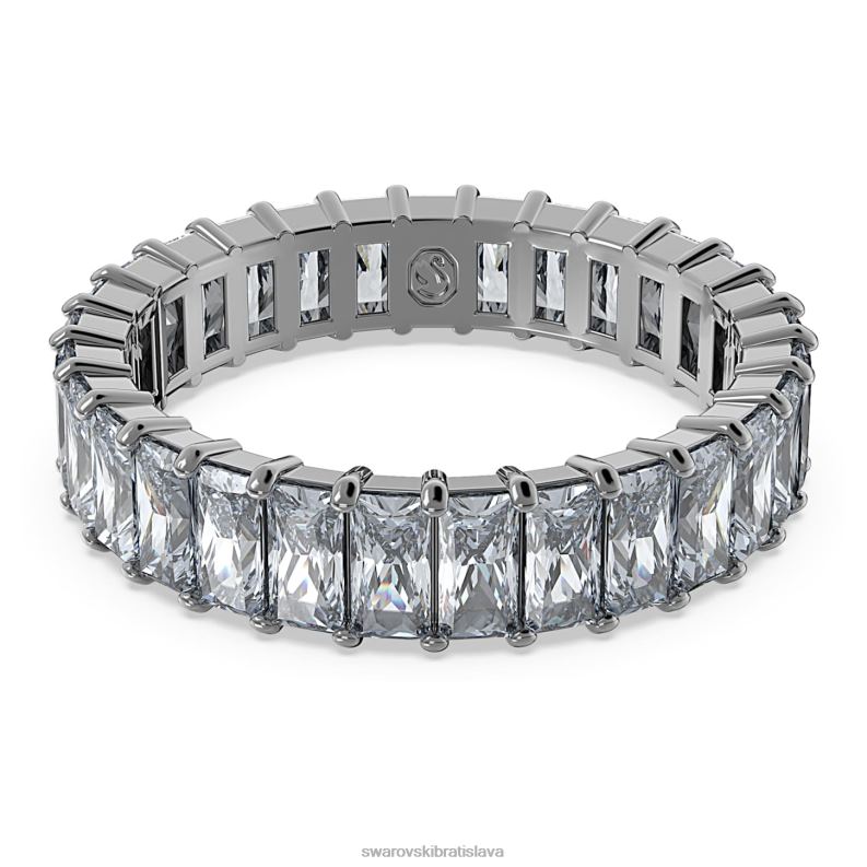 matricový krúžok bagetový rez, sivý, ruténiový B8ZNT994 Swarovski šperky
