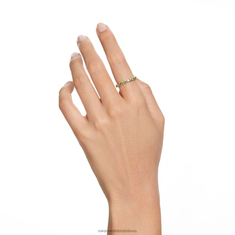 matricový krúžok okrúhly strih, zelená, pozlátená B8ZNT995 Swarovski šperky