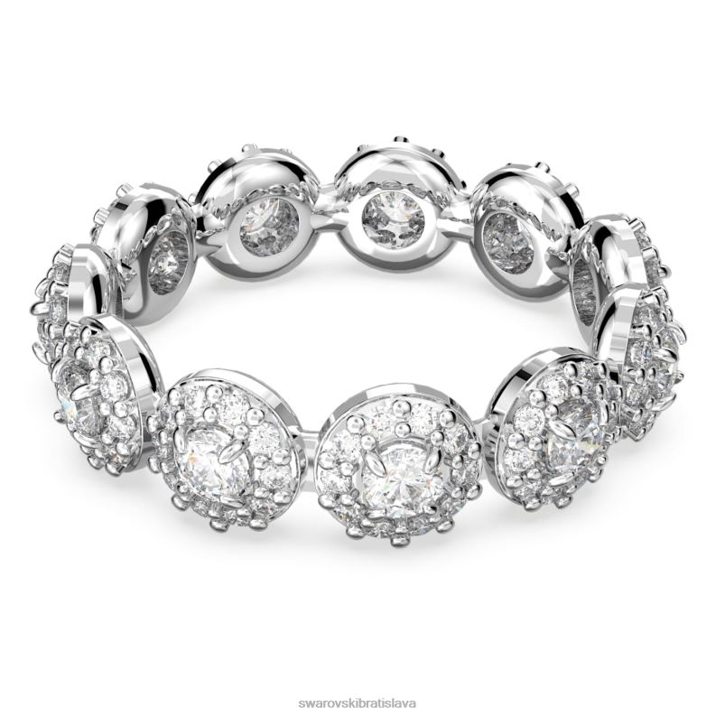 prstenec súhvezdia kruhový rez, dlažba, biela, rhodiovaná B8ZNT1009 Swarovski šperky