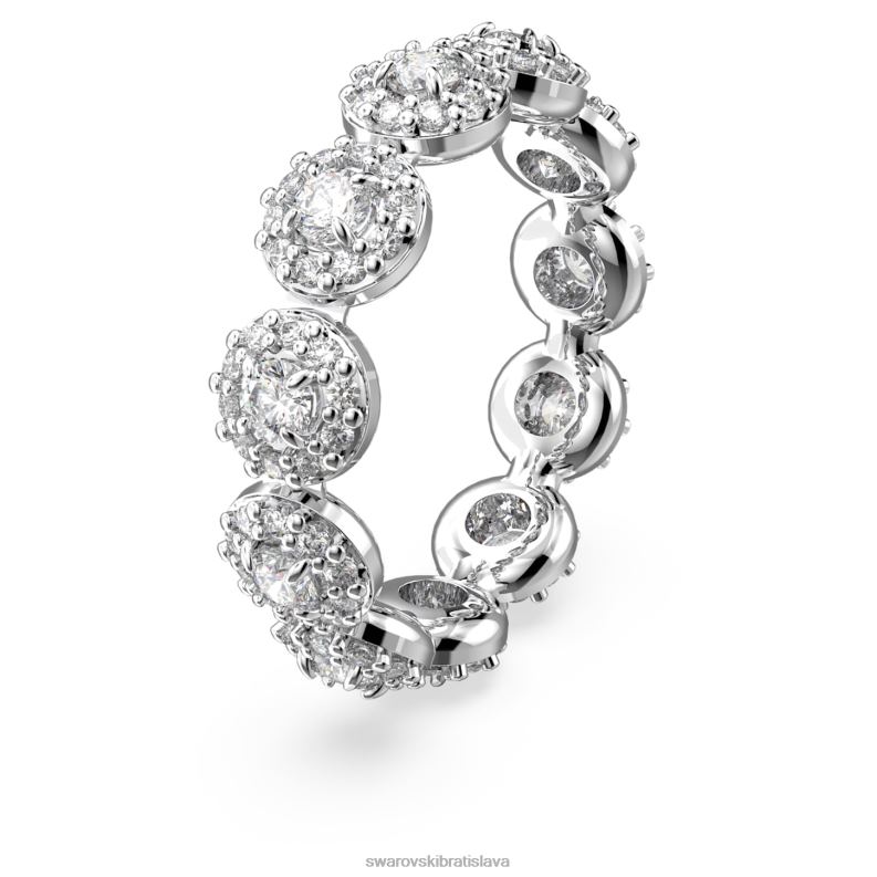 prstenec súhvezdia kruhový rez, dlažba, biela, rhodiovaná B8ZNT1009 Swarovski šperky