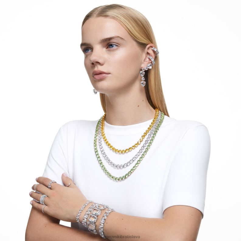 prstenec súhvezdia kruhový rez, dlažba, biela, rhodiovaná B8ZNT1009 Swarovski šperky