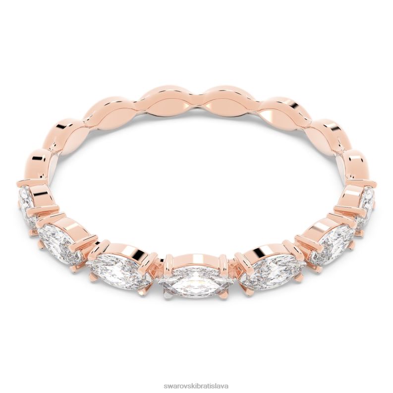 vittore prsteň markýzový strih, biela, pozlátená ružovým zlatom B8ZNT1008 Swarovski šperky