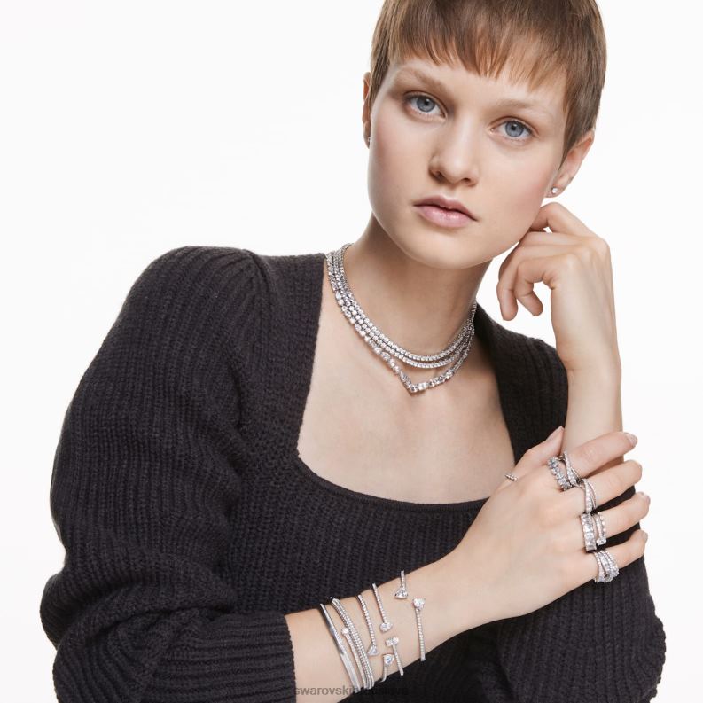 vittore prsteň markýzový strih, biela, rhodiovaná B8ZNT1004 Swarovski šperky