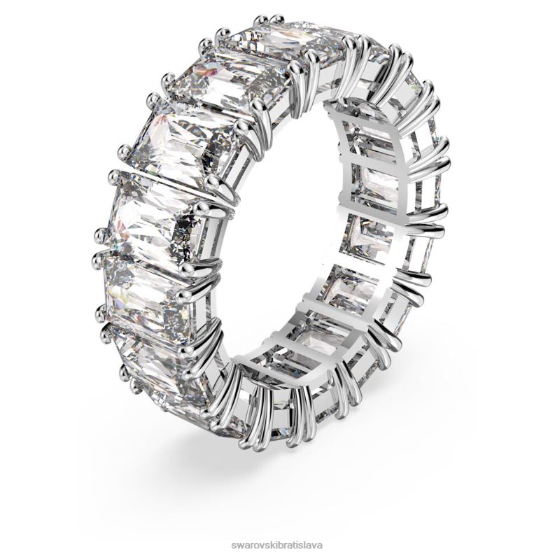 vittore prsteň obdĺžnikový rez, biela, rhodiovaná B8ZNT998 Swarovski šperky