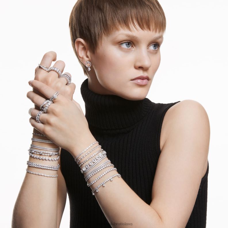vittore prsteň obdĺžnikový rez, biela, rhodiovaná B8ZNT998 Swarovski šperky