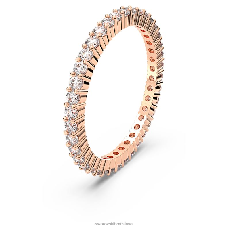vittore prsteň okrúhly výbrus, biely, pozlátený ružovým zlatom B8ZNT1013 Swarovski šperky