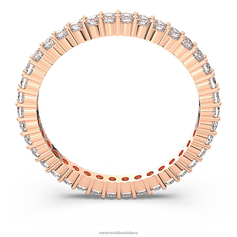 vittore prsteň okrúhly výbrus, biely, pozlátený ružovým zlatom B8ZNT1013 Swarovski šperky