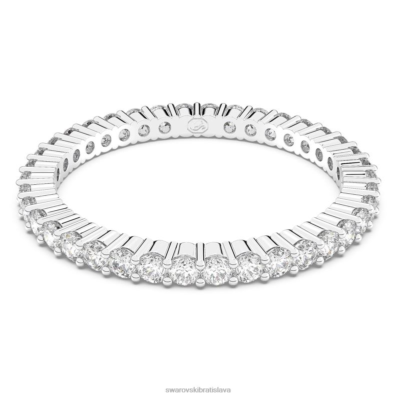 vittore prsteň okrúhly výbrus, biely, rhodiovaný B8ZNT1001 Swarovski šperky