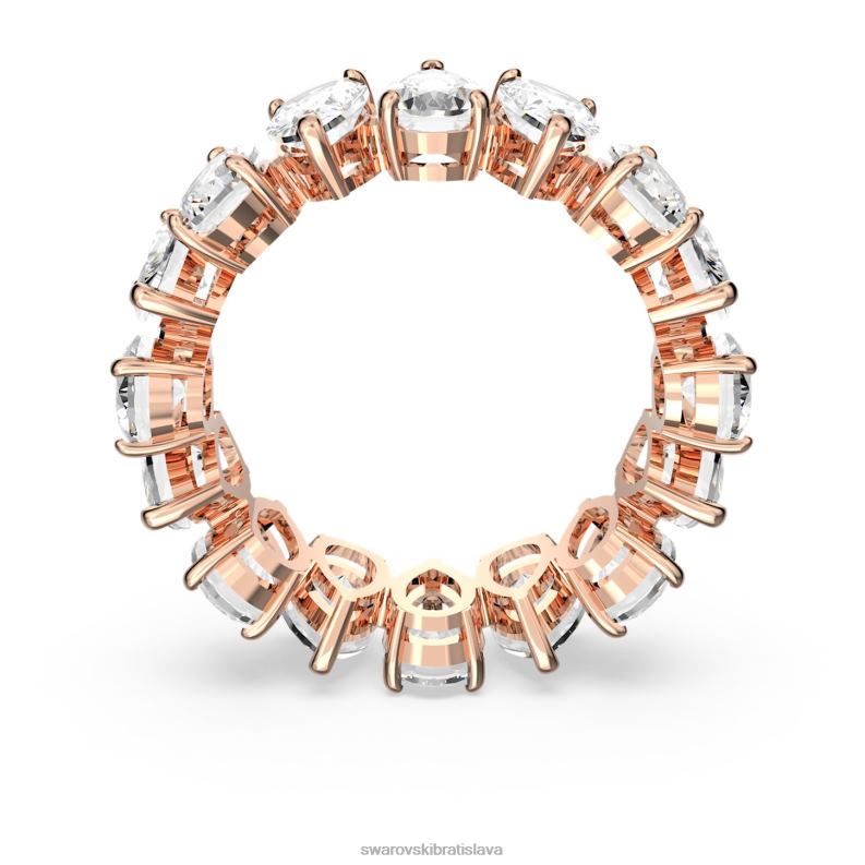 vittore prsteň padací výbrus, biely, pozlátený ružovým zlatom B8ZNT1007 Swarovski šperky