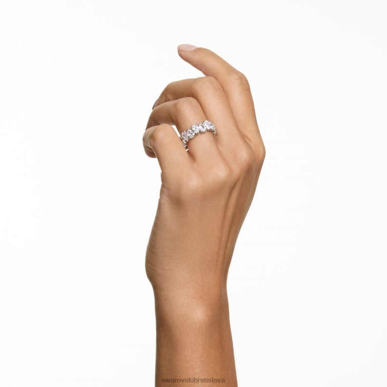 vittore prsteň zápustkový výbrus, biely, rhodiovaný B8ZNT997 Swarovski šperky