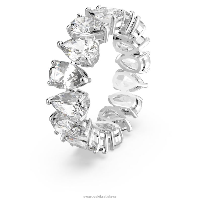 vittore prsteň zápustkový výbrus, biely, rhodiovaný B8ZNT997 Swarovski šperky