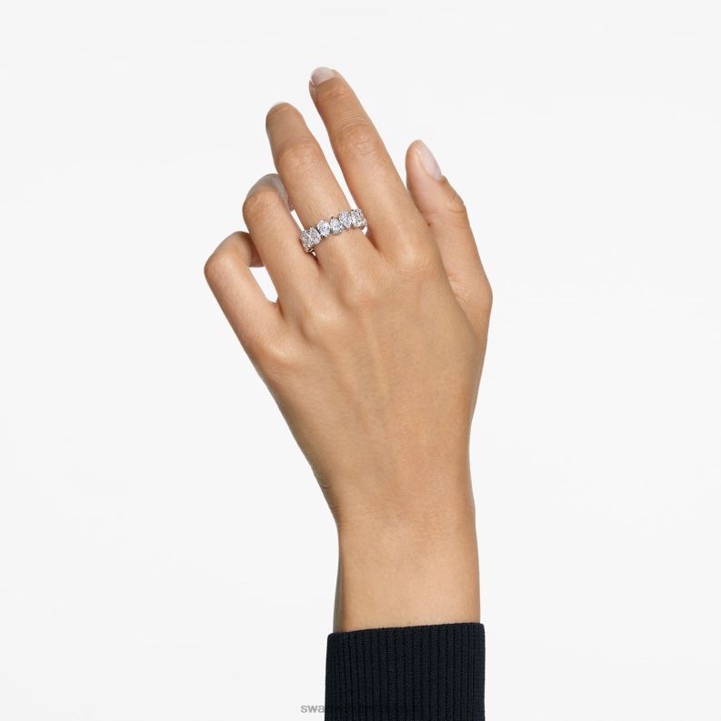 vittore prsteň zápustkový výbrus, biely, rhodiovaný B8ZNT997 Swarovski šperky