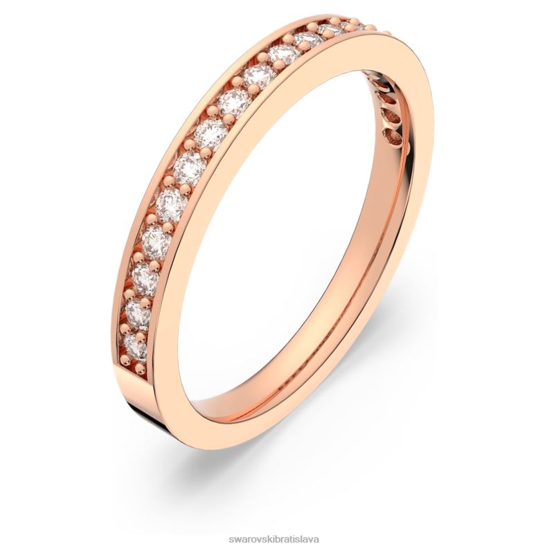 vzácny prsteň biele, pozlátené ružovým zlatom B8ZNT1014 Swarovski šperky
