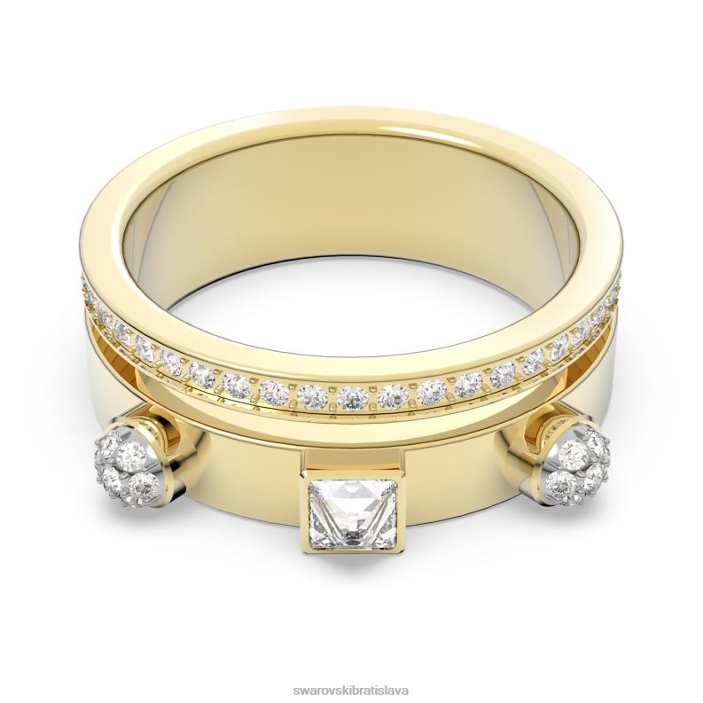 vzrušujúci prsteň zmiešané strihy, biele, pozlátené B8ZNT1019 Swarovski šperky