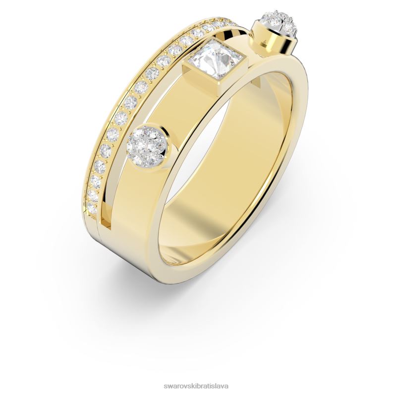 vzrušujúci prsteň zmiešané strihy, biele, pozlátené B8ZNT1019 Swarovski šperky