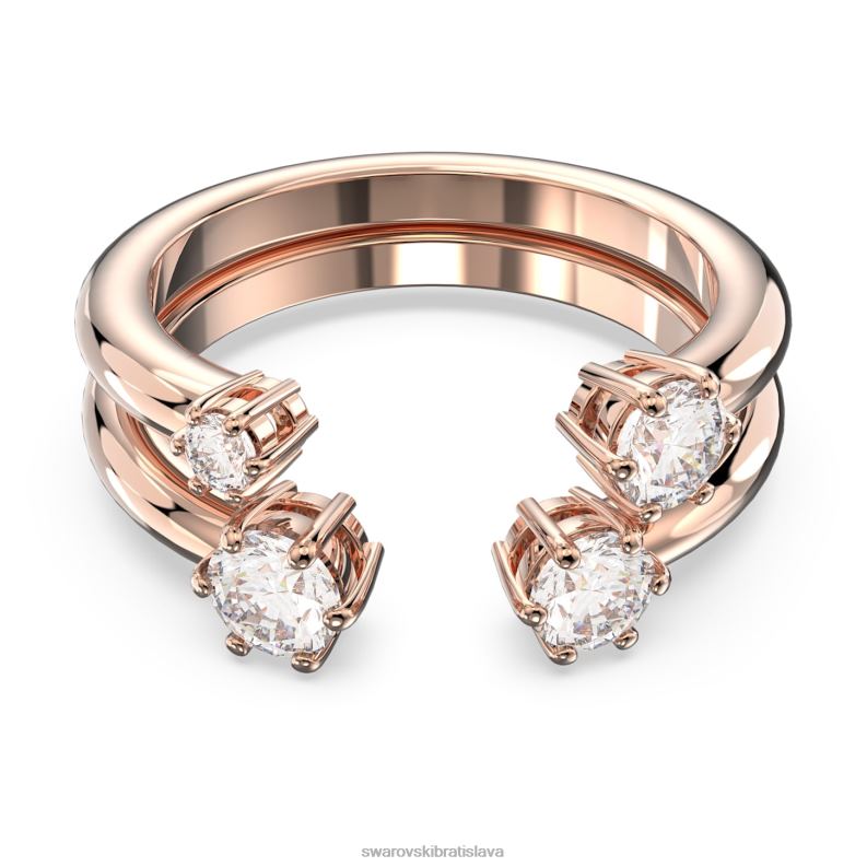 prstenec súhvezdia okrúhly výbrus, biely, pozlátený ružovým zlatom B8ZNT380 Swarovski šperky