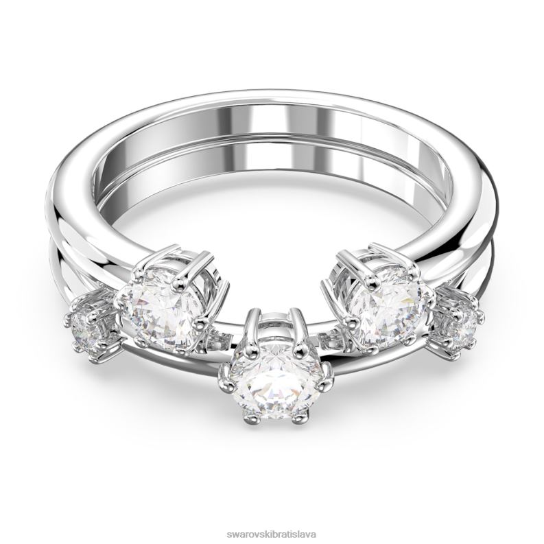 prstenec súhvezdia okrúhly výbrus, biely, rhodiovaný B8ZNT376 Swarovski šperky