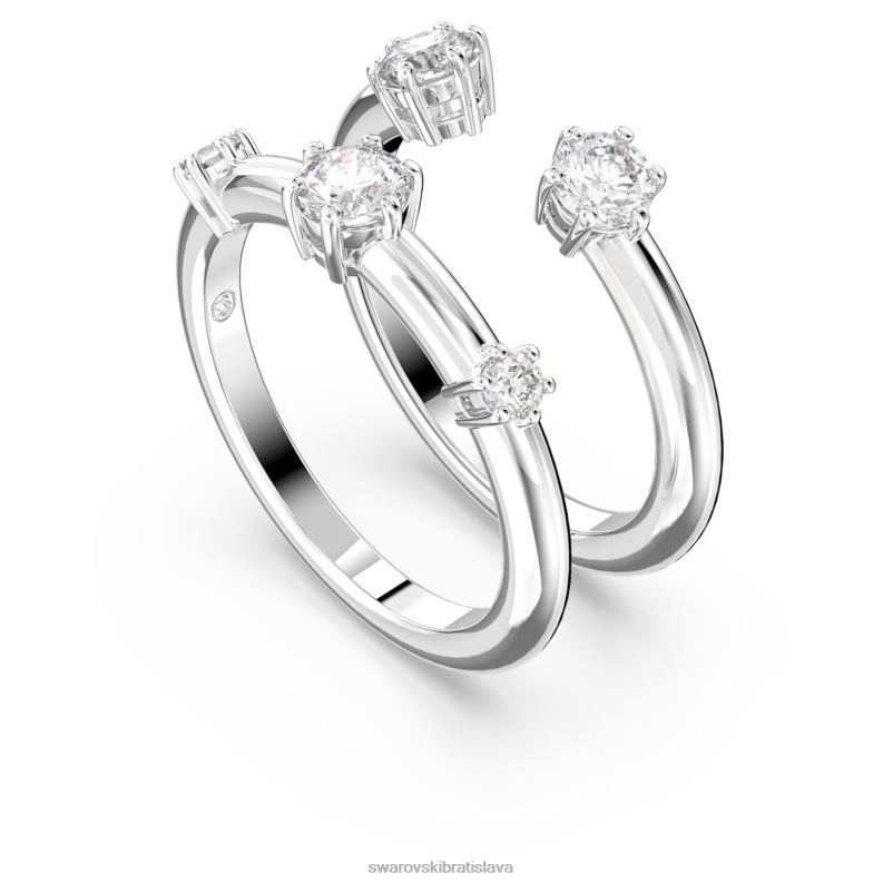 prstenec súhvezdia okrúhly výbrus, biely, rhodiovaný B8ZNT376 Swarovski šperky