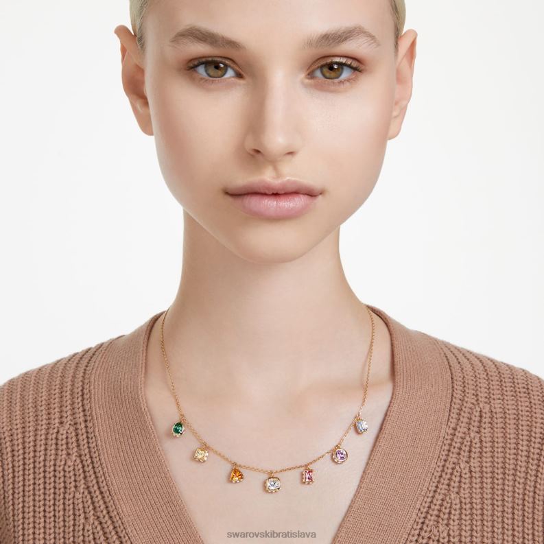 Stilla náhrdelník zmiešané strihy, viacfarebné, pozlátené B8ZNT111 Swarovski šperky
