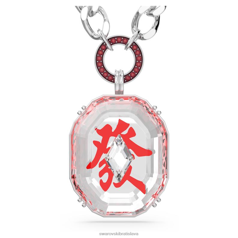 alea náhrdelník červená, rhodiovaná B8ZNT128 Swarovski šperky