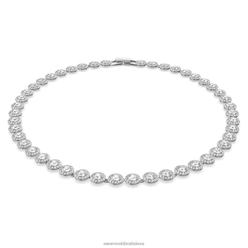 anjelsky náhrdelník okrúhly výbrus, biely, rhodiovaný B8ZNT5 Swarovski šperky