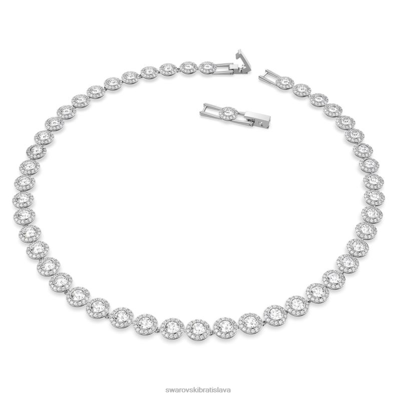 anjelsky náhrdelník okrúhly výbrus, biely, rhodiovaný B8ZNT5 Swarovski šperky