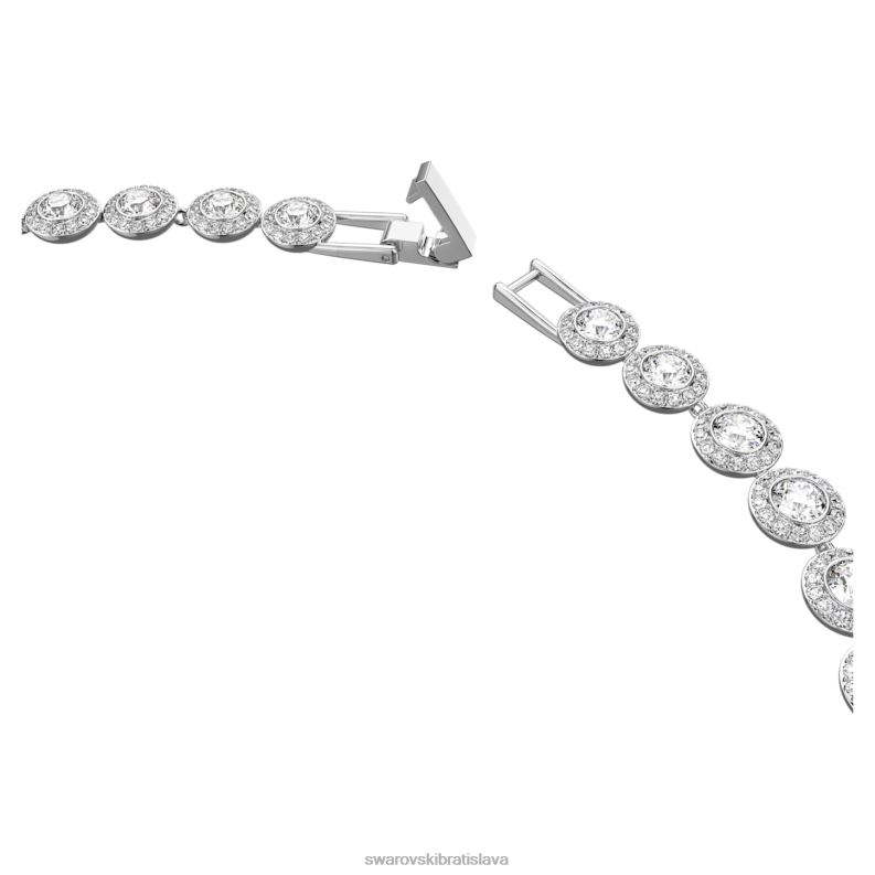 anjelsky náhrdelník okrúhly výbrus, biely, rhodiovaný B8ZNT5 Swarovski šperky
