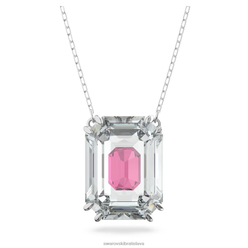 chroma náhrdelník osemhranný výbrus, ružový, rhodiovaný B8ZNT116 Swarovski šperky