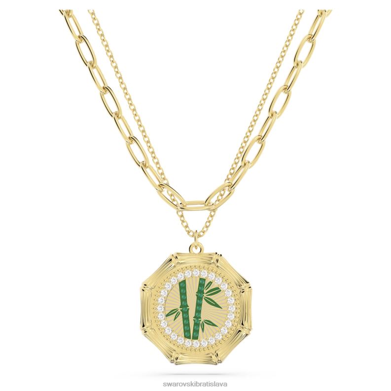 delliový náhrdelník bambus, zelený, pozlátený B8ZNT122 Swarovski šperky