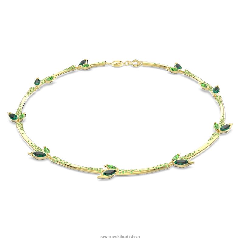 delliový náhrdelník bambus, zelený, pozlátený B8ZNT142 Swarovski šperky